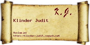 Klinder Judit névjegykártya